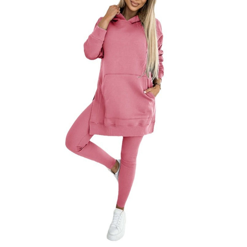 Two-piece Suit Oversized Hooded Tunic Sweater With Matching Leggings sizes S-3XL