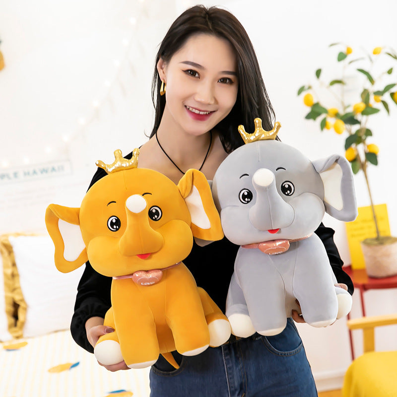 New Crown Elephant Doll Creative Doll Toy Animal Pillow various sizes and colors valentine's day new baby gift birthday gift