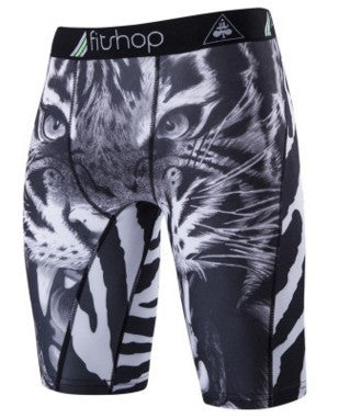 Men Animal Compression Shorts Underwear Athletic Sport Short Baselayer Workout Running S-XL