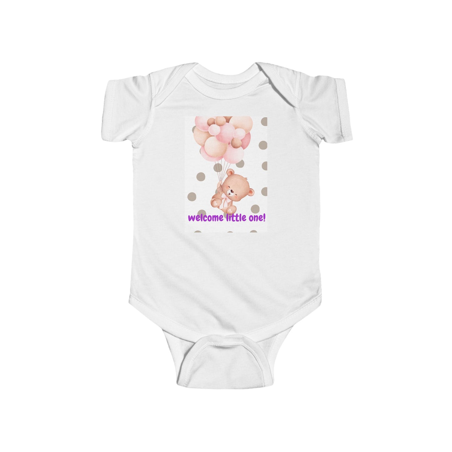 WELCOME LITTLE ONE Personalized Infant Fine Jersey Bodysuit sizes 6M-24M