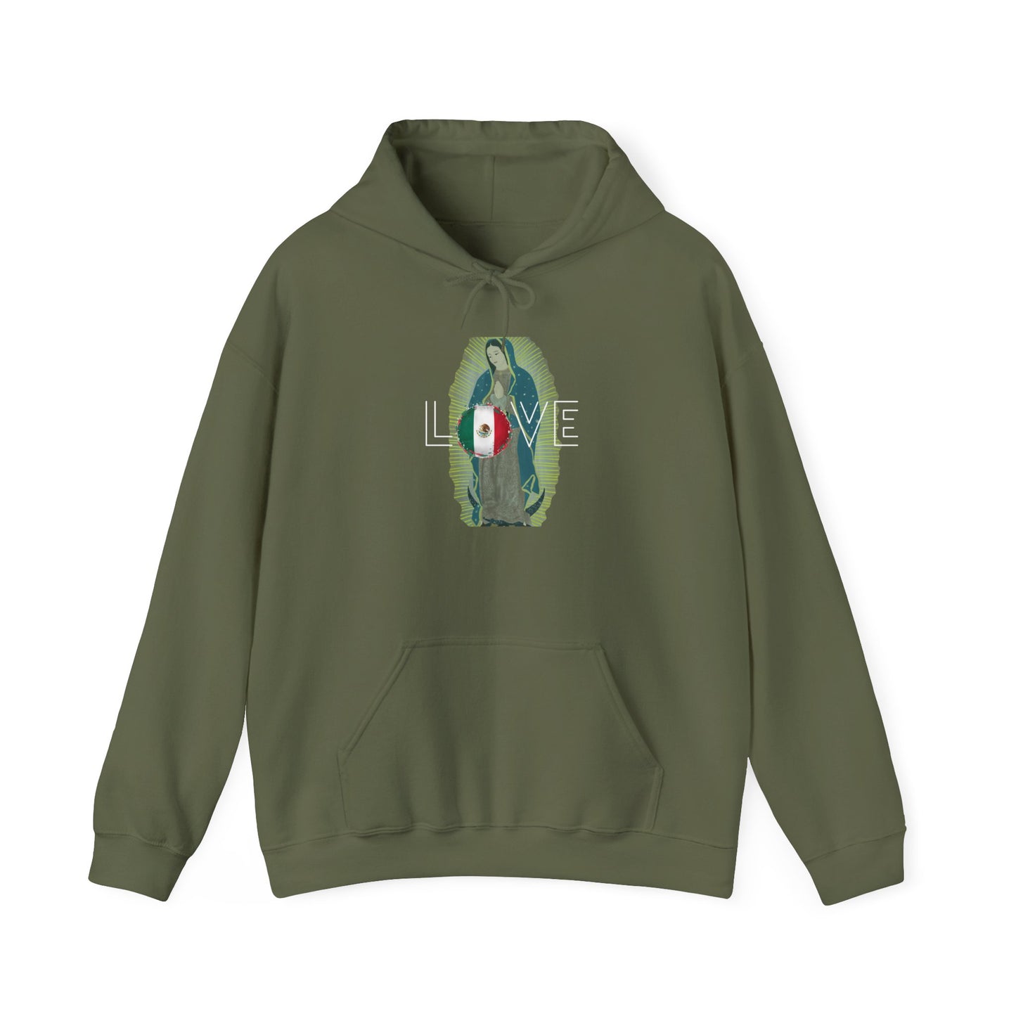 Mexico y La Virgensita Custom Designed Hoodie Heavyweight Sweatshirt 9 colors sizes S-5XL 'WE CAN ADD YOUR NAME TO THIS CUSTOM ITEM'