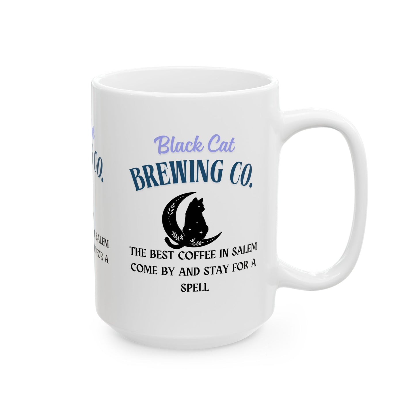 Black Cat Brewing Co Best Coffee in Salem Ceramic Mug, (11oz, 15oz)