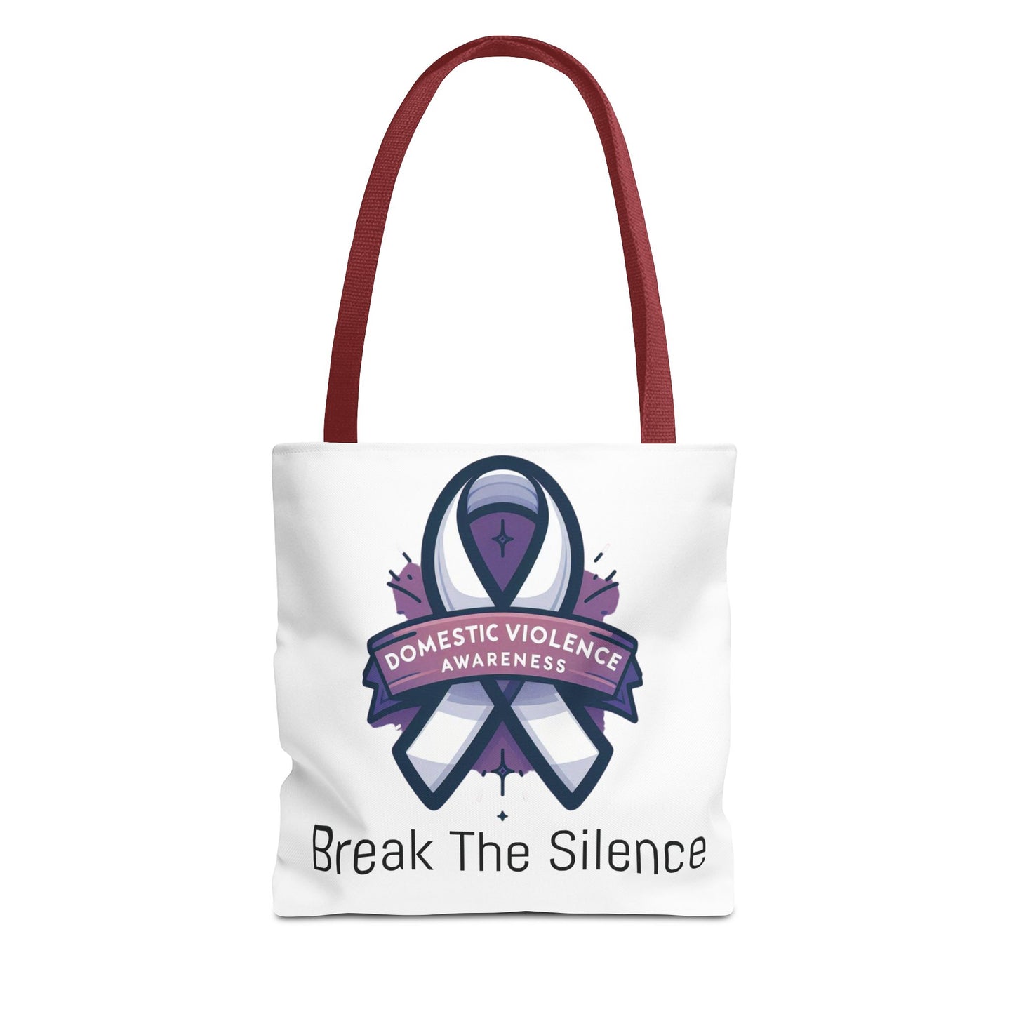 Domestic Violence Awareness Break The Silence Tote Bag 100% polyester All Over Print Medium Weight High Quality Fabric