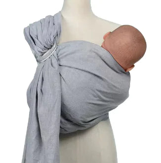 Baby Carrier Sling Snuggle Adjustable Ring for Secure Hands Free Carrying Cotton and Linen