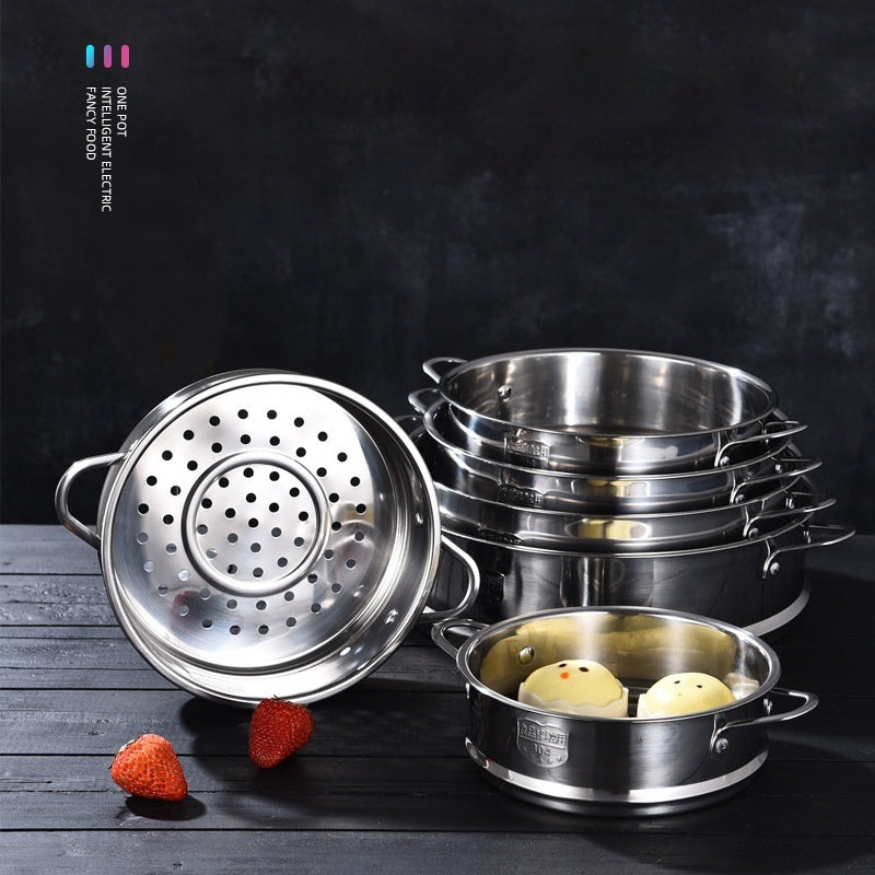 Stainless Steel Steamer With Handle Universal Steaming Rack 304