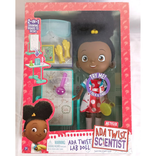 Just Play Ada Twist Scientist 12.5" Interactive Doll Lab Accessories Talks Sings New