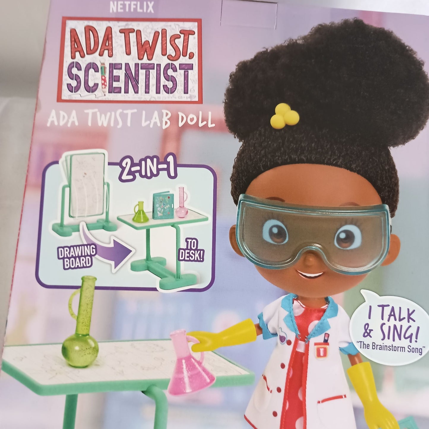 Just Play Ada Twist Scientist 12.5" Interactive Doll Lab Accessories Talks Sings New