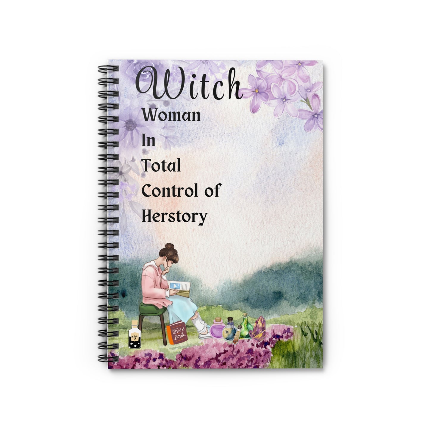 Witch - Woman In Total Control of Herstory - Spiral Journal- Ruled Line