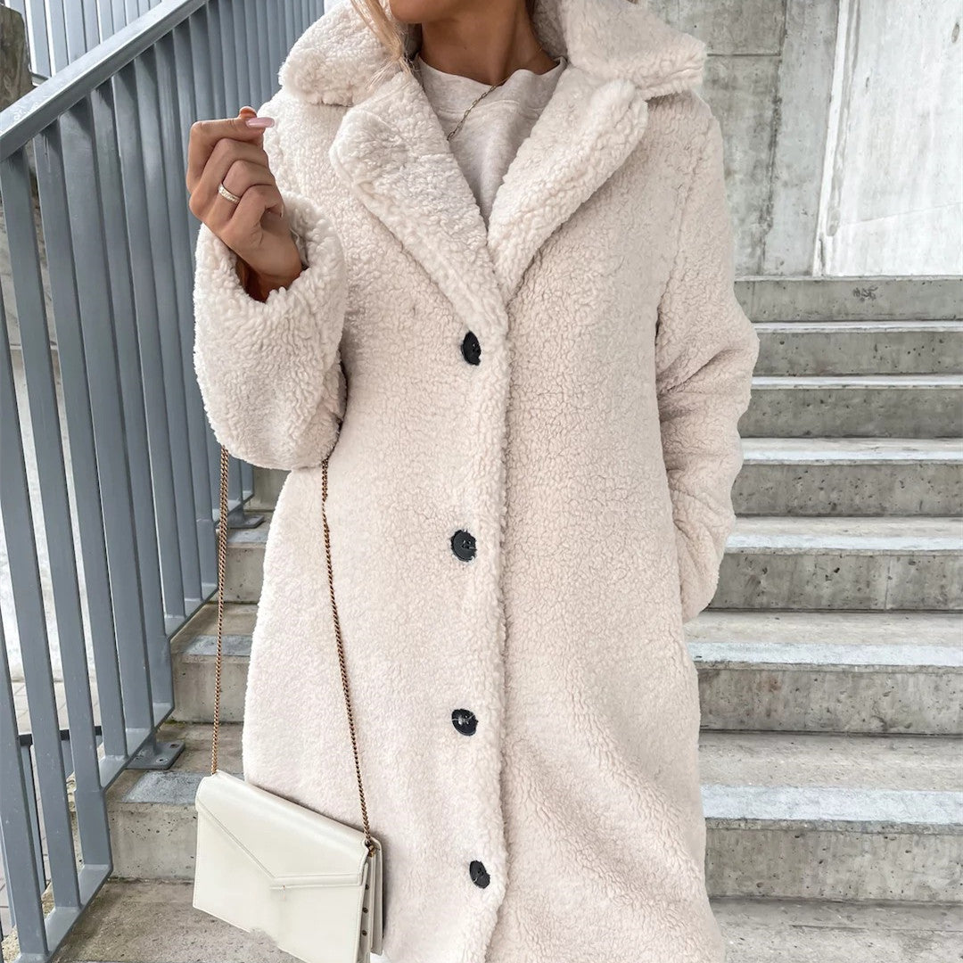 Super Plush Super Soft Super Warm Women's Lapel Plush Jacket Coat 4 Colors Sizes S-5XL