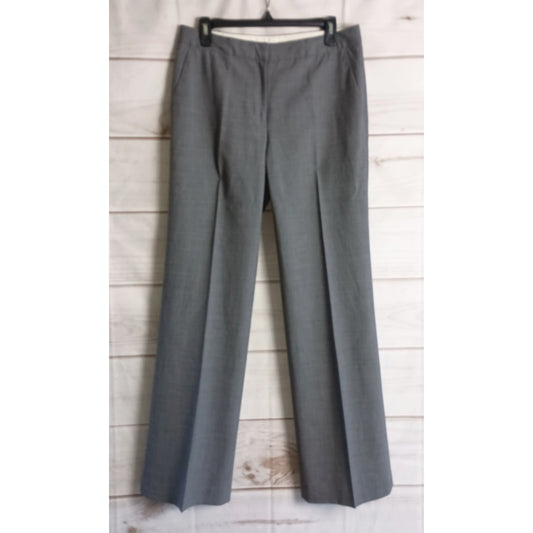 Michael Kors gray wide leg flat front ladies dress pants size 8 wool spandex blend