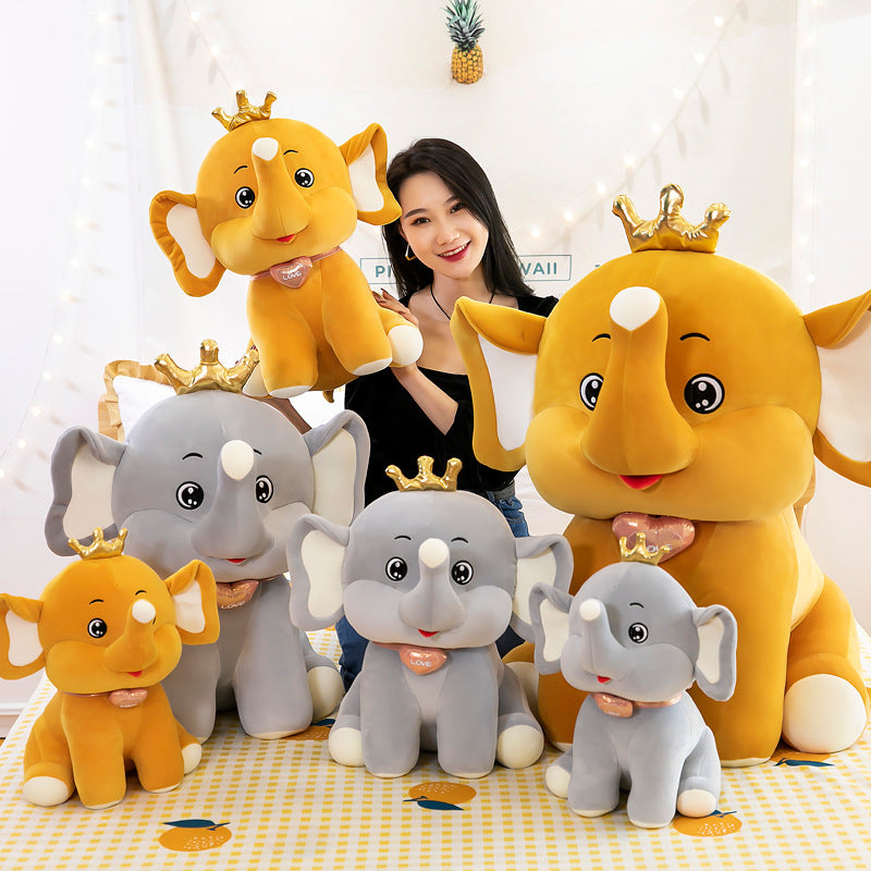 New Crown Elephant Doll Creative Doll Toy Animal Pillow various sizes and colors valentine's day new baby gift birthday gift