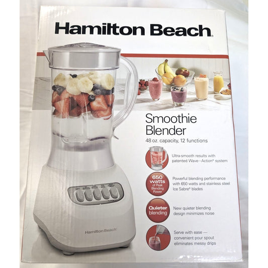 Hamilton Beach Smoothie Blender patented wave action system Ice Sabre blades