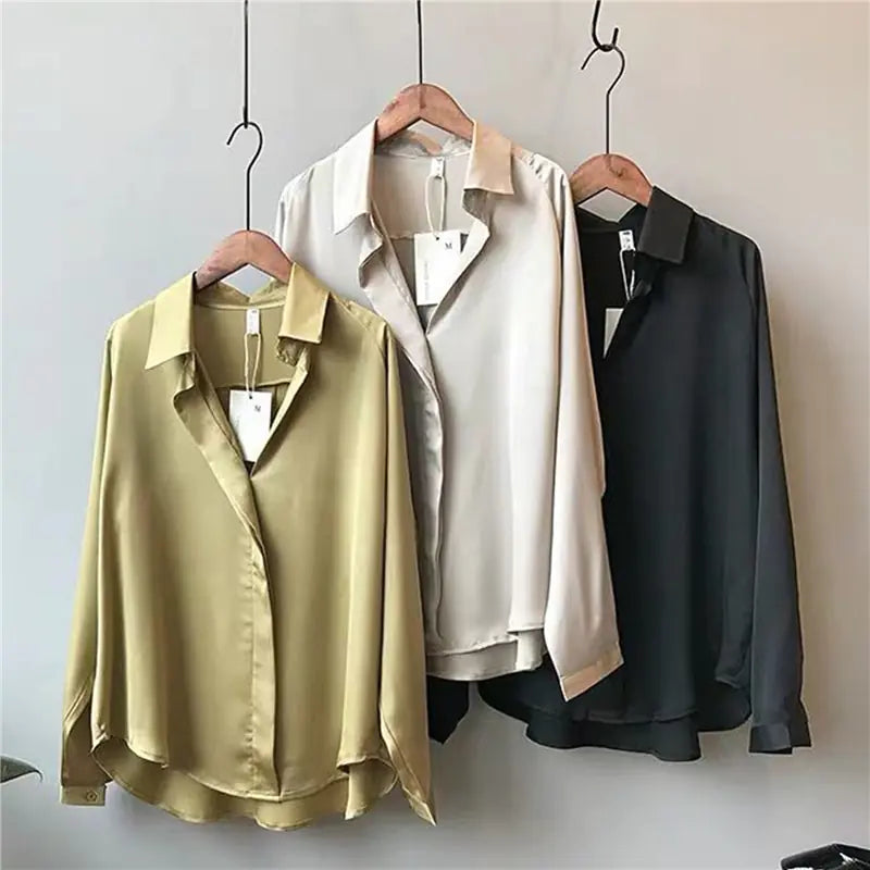 Beautiful Silk Button Front Chic Blouse Elegant 3 Colors New With Tags Women Size S-M-L