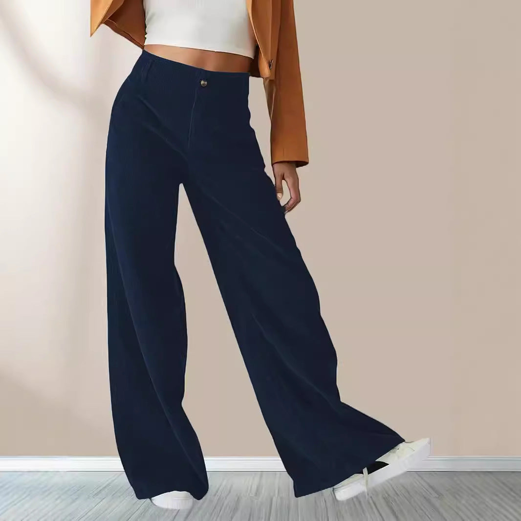 High Waist Drooping Slimming Casual Straight Pants Women's Trousers