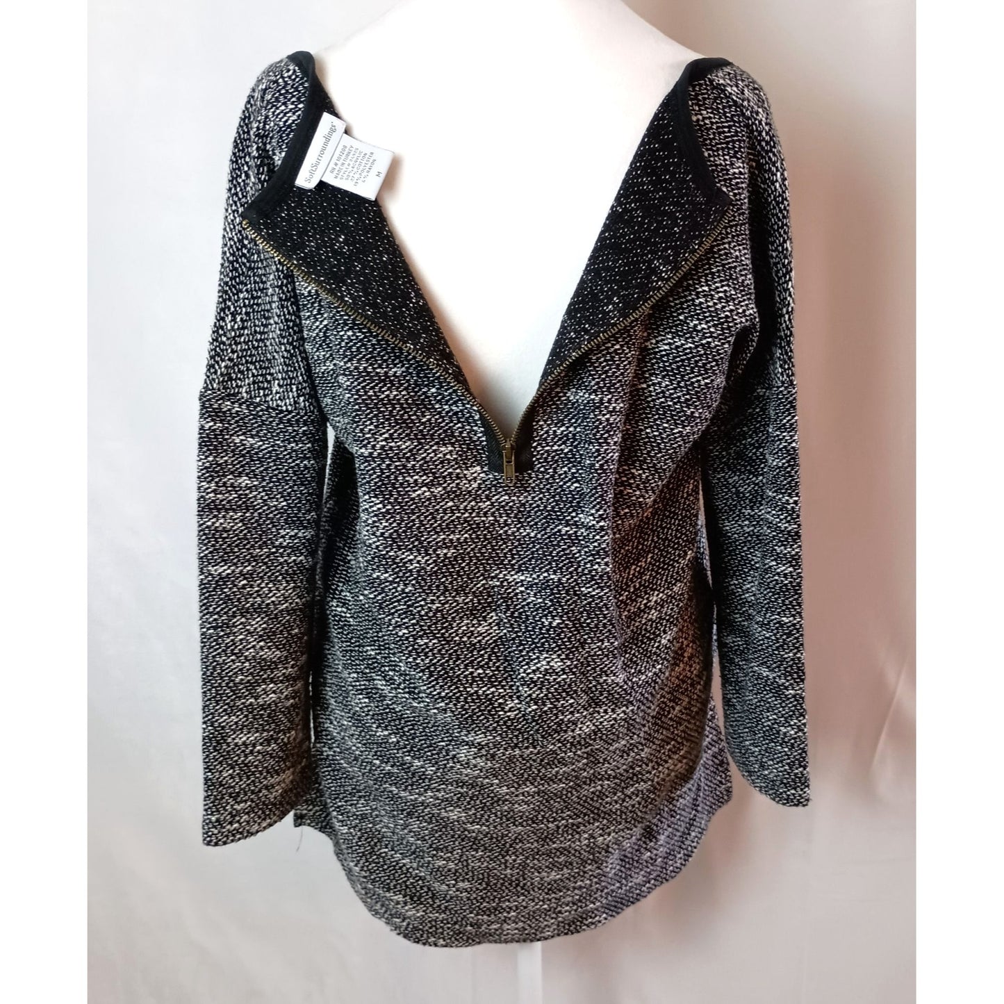 Soft Surroundings high low back zipper super soft sweater size M