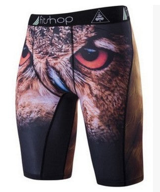 Men Animal Compression Shorts Underwear Athletic Sport Short Baselayer Workout Running S-XL