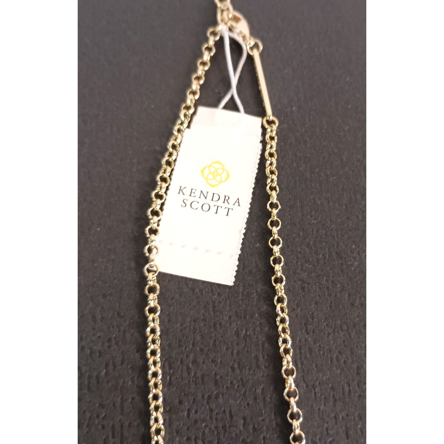 Kendra Scott Demi Gold Charm Necklace in Papaya Mother Of Pearl