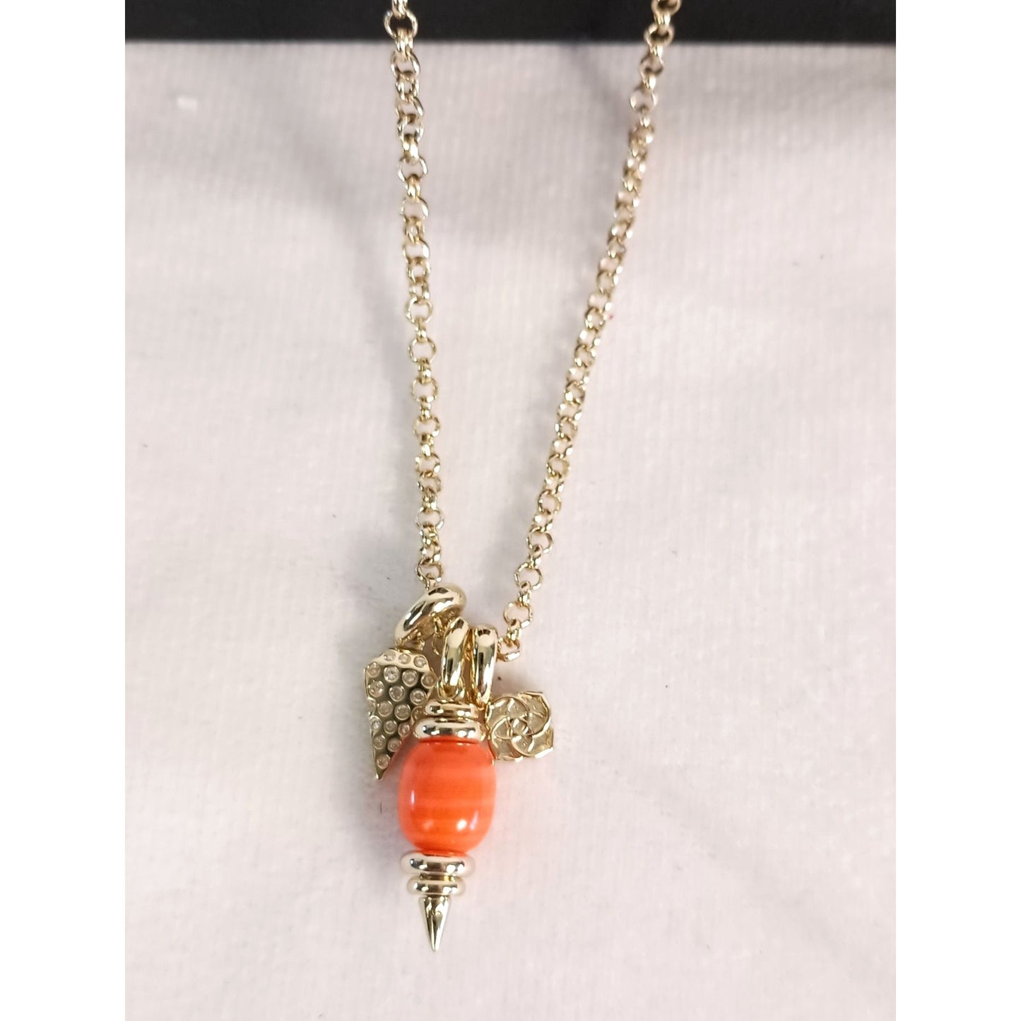 Kendra Scott Demi Gold Charm Necklace in Papaya Mother Of Pearl