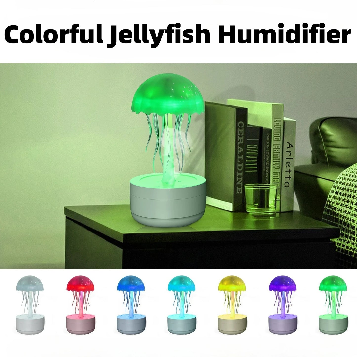 Jellyfish Humidifier Fragrance Diffuser Colorful Night Light Essential Oil Diffuser Home Bedroom Office Air Humidifier