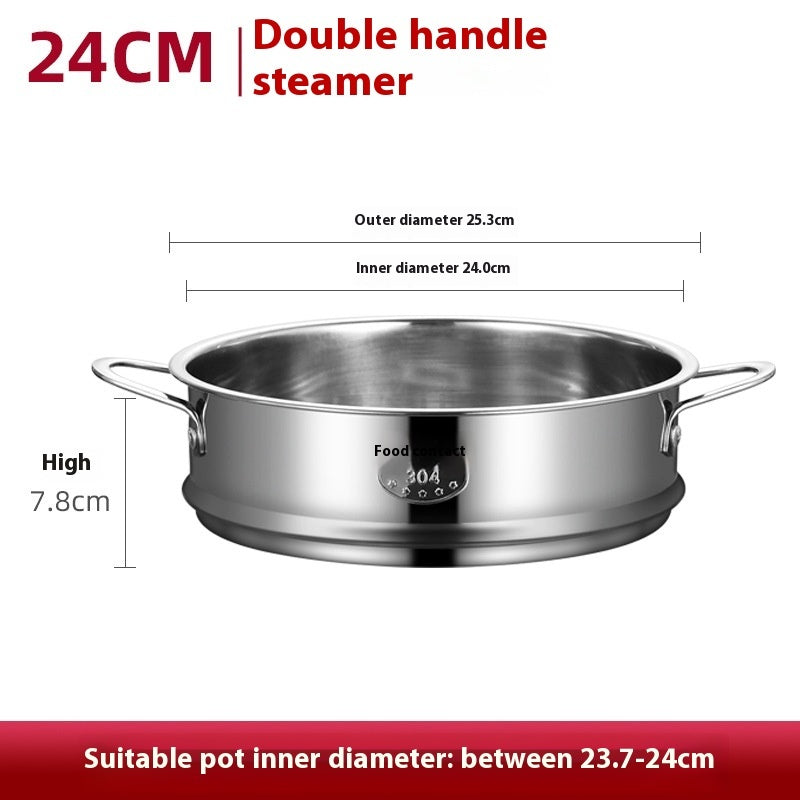 Stainless Steel Steamer With Handle Universal Steaming Rack 304