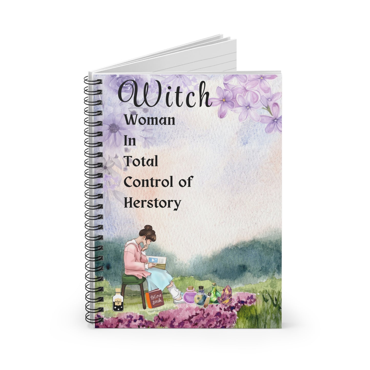 Witch - Woman In Total Control of Herstory - Spiral Journal- Ruled Line