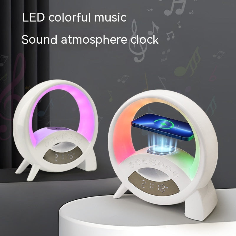 Verstile Night Light Table Lamp Bluetooth Speaker Wireless Charger Time Display Alarm Functions