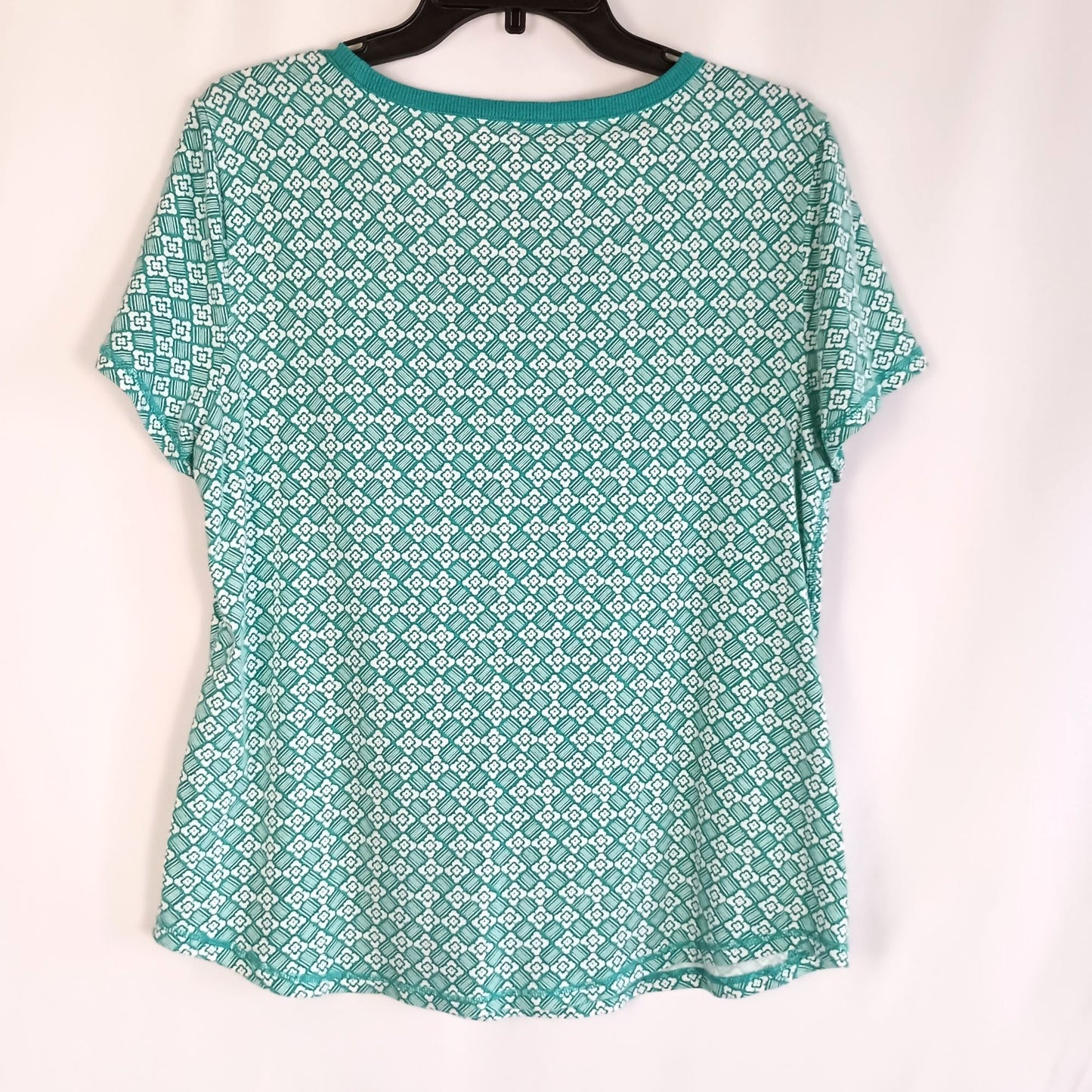 T by Talbots green scoop neck activewear top blouse women size L