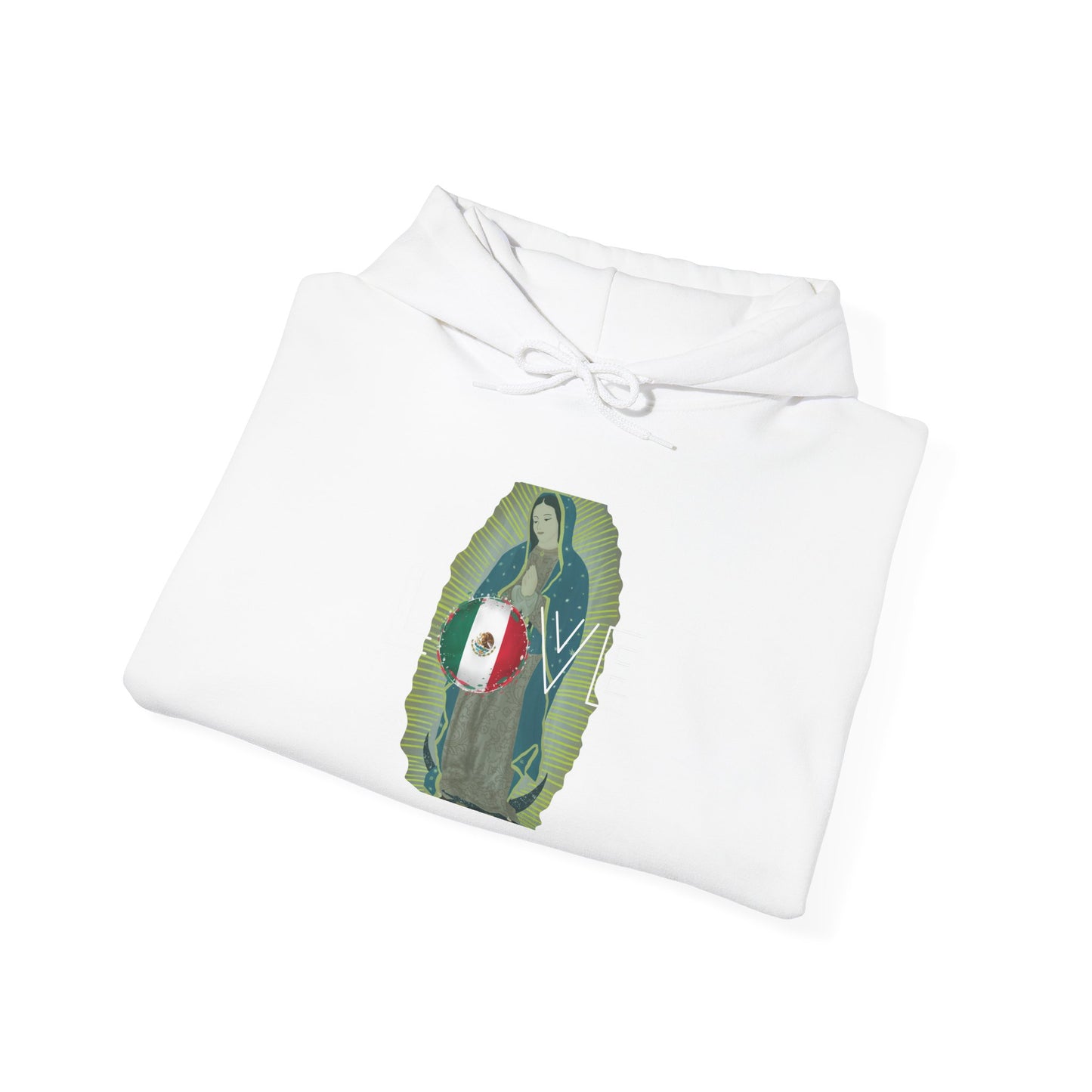 Mexico y La Virgensita Custom Designed Hoodie Heavyweight Sweatshirt 9 colors sizes S-5XL 'WE CAN ADD YOUR NAME TO THIS CUSTOM ITEM'