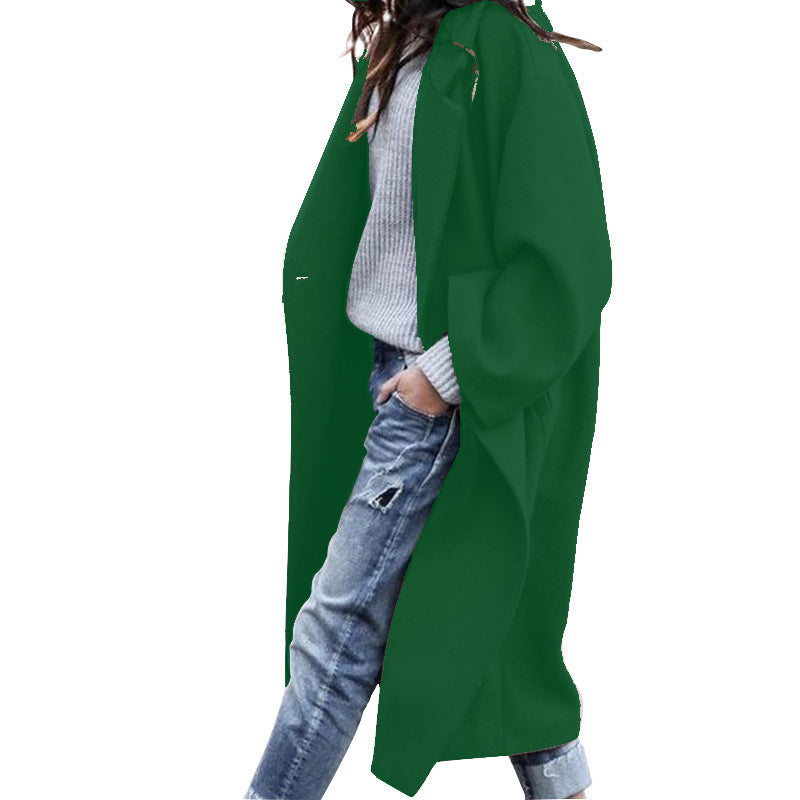 Casual Long Jacket With Pockets Single Breasted Lapel Coat Warm Winter 9 colors Sizes S-3XL