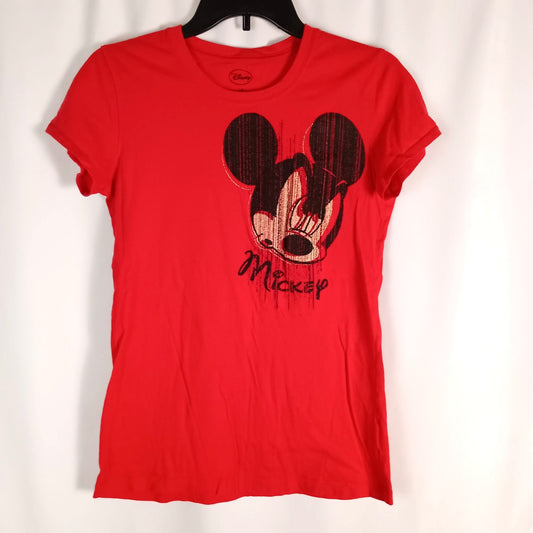 Disney 100% cotton red Mickey Mouse graphic print t-shirt juniors size L