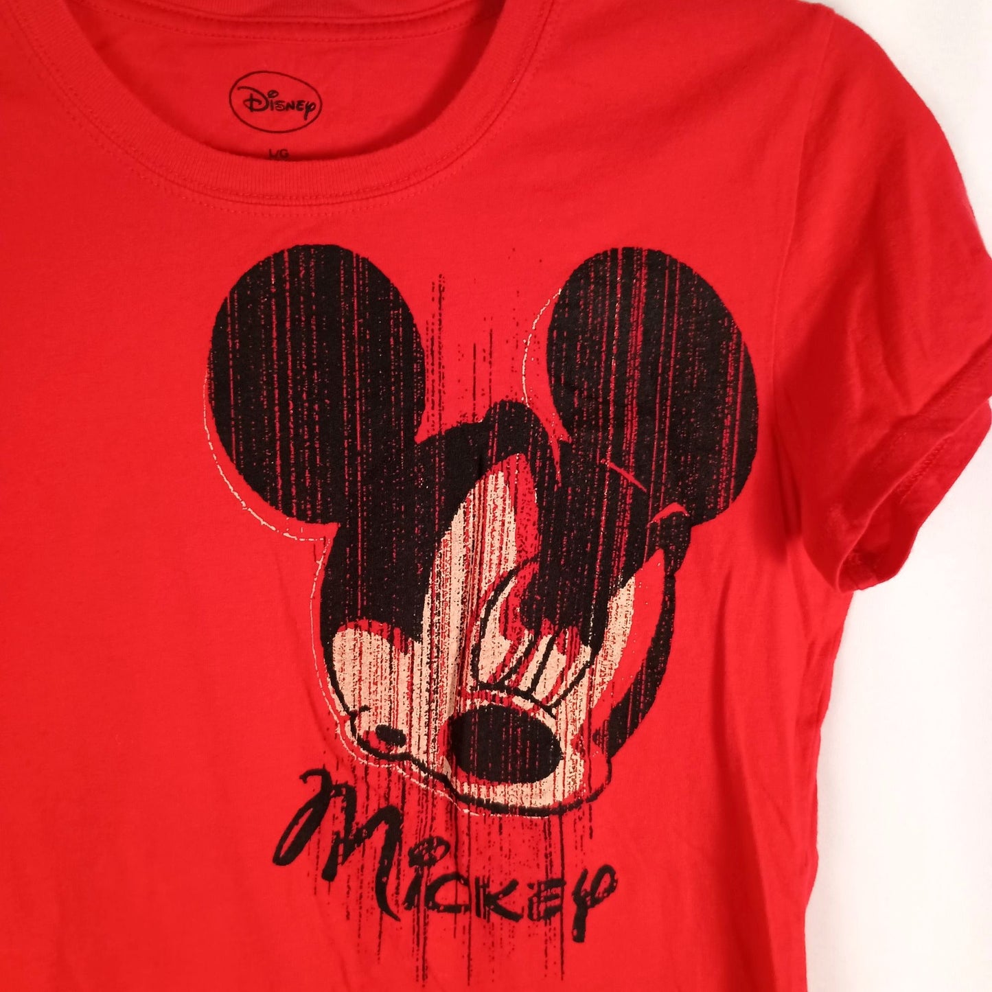 Disney 100% cotton red Mickey Mouse graphic print t-shirt juniors size L