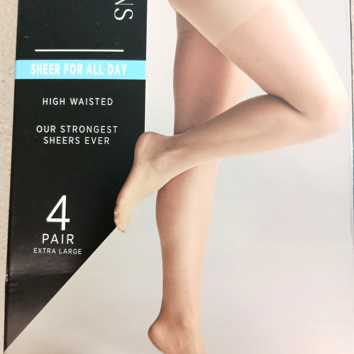 Silk Impressions sheer high waisted 4 pair XL pantyhose stockings beige