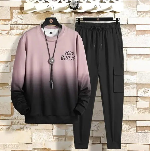 Men Ombnre 2 Pc Sweatshirt and Jogger Pants Set Relaxed Fit Ankle Strap  5 colors Sizes M-5XL