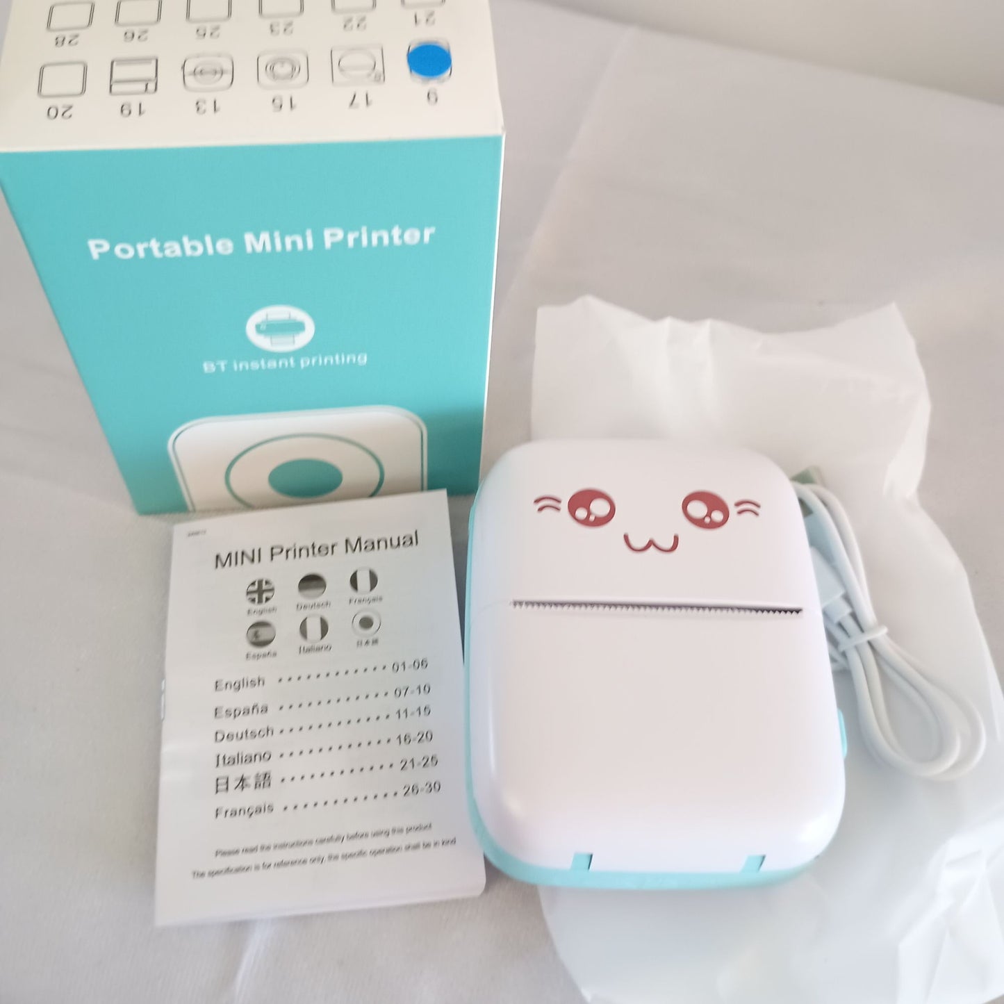 Wireless Mini Thermal Printer Label Maker 200dpi High Resolution Rechargeable USB Wireless