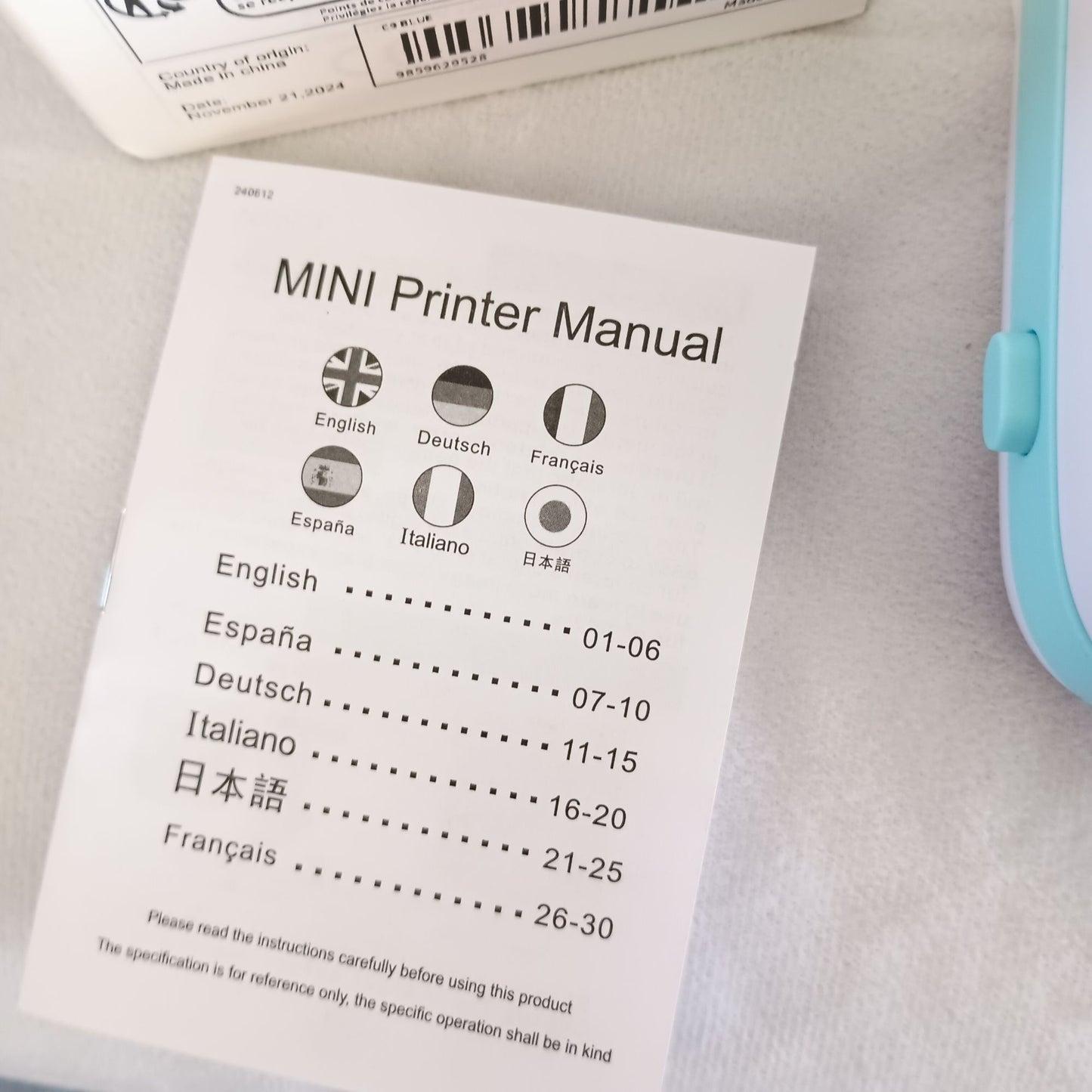 Wireless Mini Thermal Printer Label Maker 200dpi High Resolution Rechargeable USB Wireless