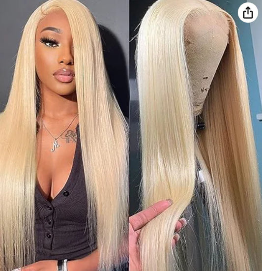 Lace Front Wig - Long - Golden Blonde Matte Gold Breathable - Beautiful Flattering Color for all skin tones