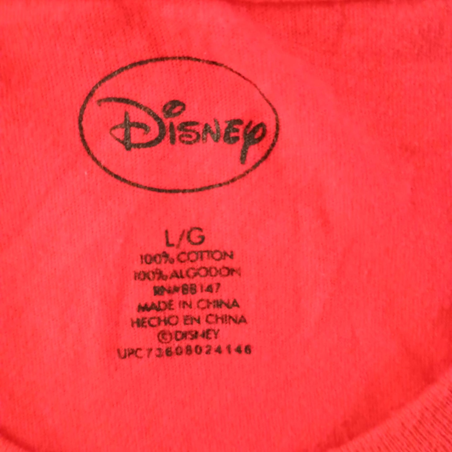 Disney 100% cotton red Mickey Mouse graphic print t-shirt juniors size L