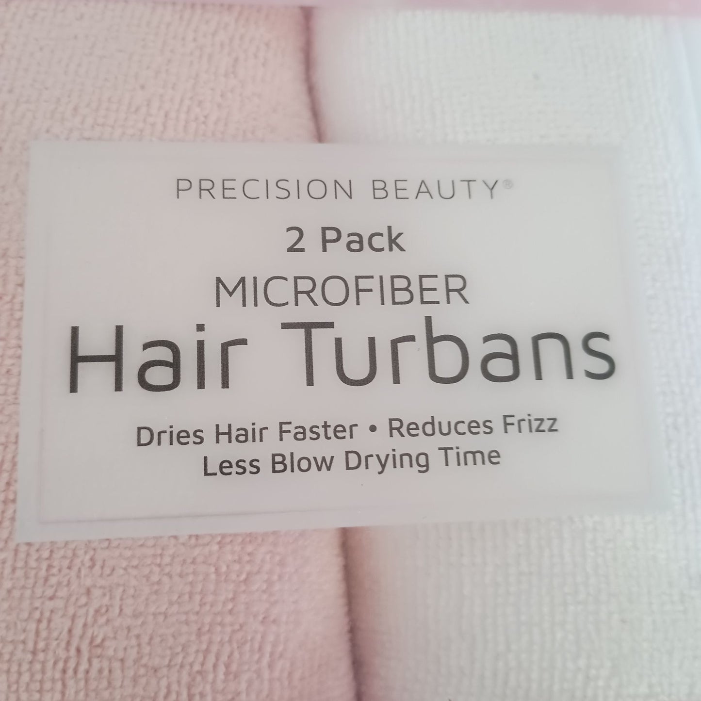 NEW Precision Beauty 2 Pack Microfiber Hair Turbans Reduce Frizz