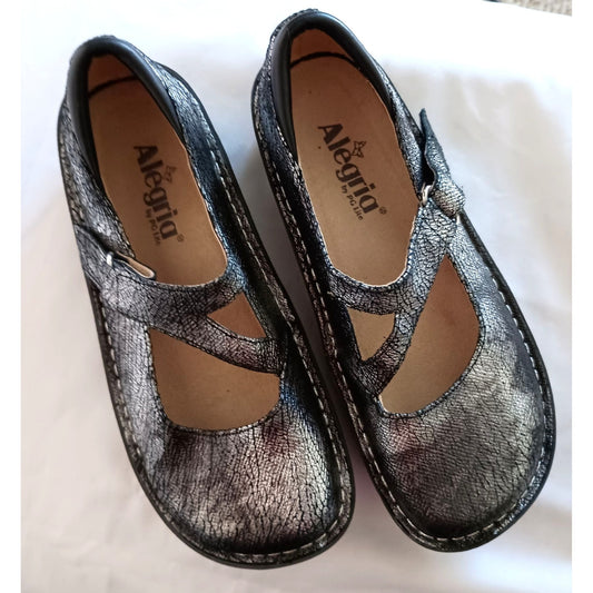 Alegria Metallic Mary Jane Comfort Shoes Cute Comfortable Perfect For Being on Your Feet All Day size 36 W (6/6.5)