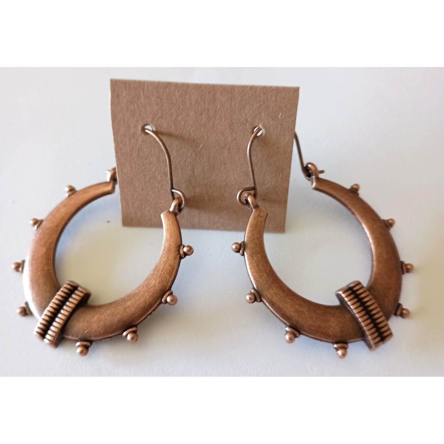 NEW Boho Round Hoop Earrings – Antique Copper Finish for Timeless Style