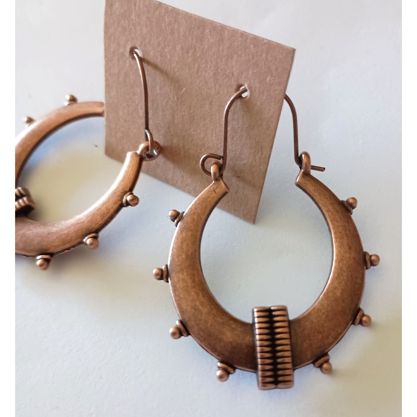 NEW Boho Round Hoop Earrings – Antique Copper Finish for Timeless Style