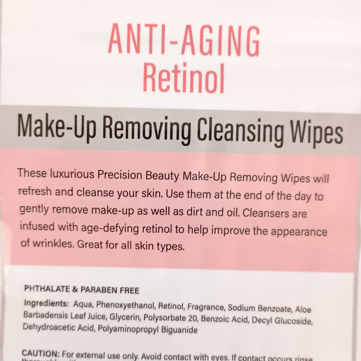 Precision Beauty Anti-Aging Retinol Make-Up Remover Cleansing Wipes 4 Pack