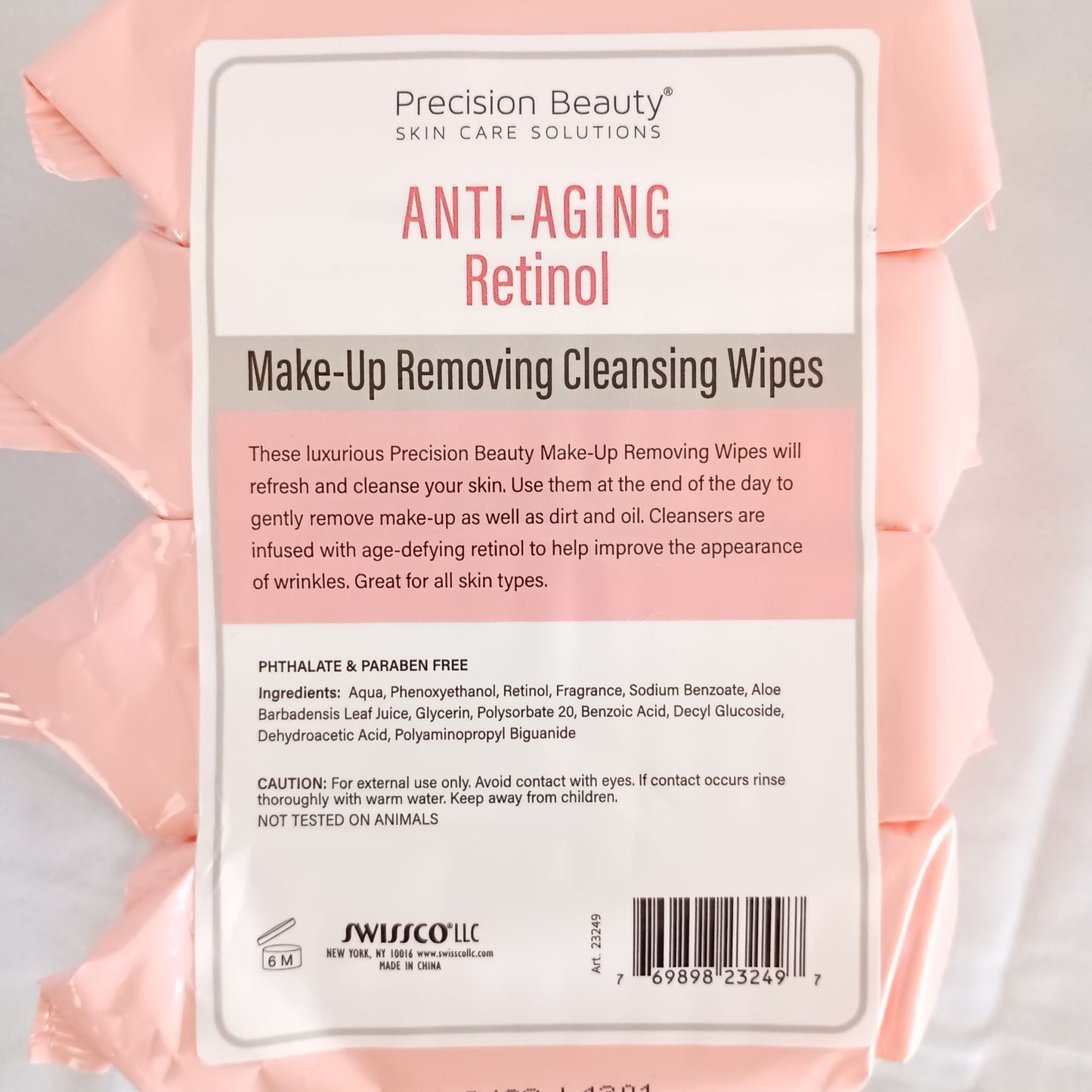 Precision Beauty Anti-Aging Retinol Make-Up Remover Cleansing Wipes 4 Pack