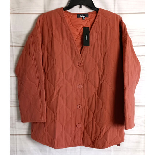 Lulus quilted button front oversized jacket with pockets size S