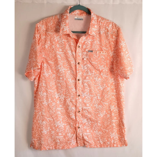 Columbia Super Slack Camp Shirt Faded Peach Men size M