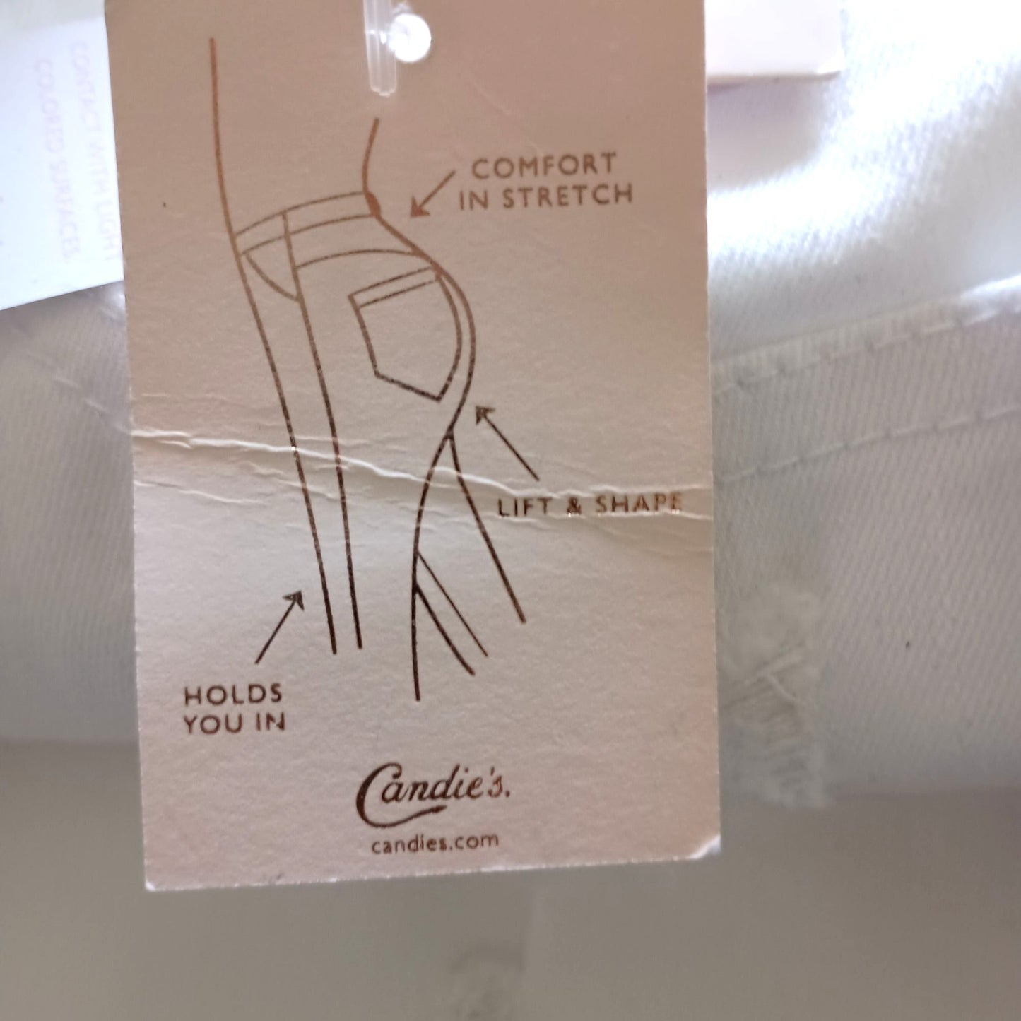 Candies optic white ultimate push-up ankle figure enhancing jeans size 33