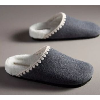 By Anthropologie Whipstitch Slippers Dark Grey indoor outdoor women size 10