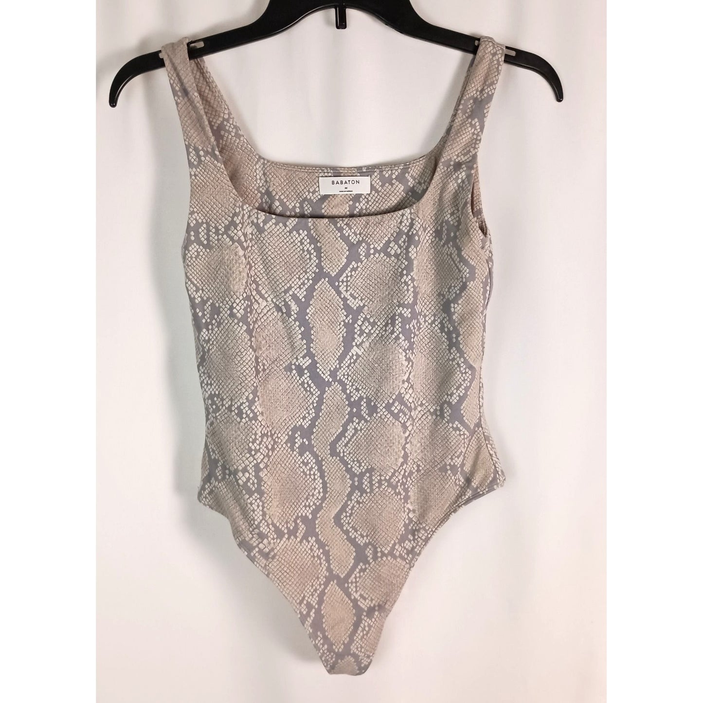 Babaton Aritzia Snake print square neck thong bodysuit size M