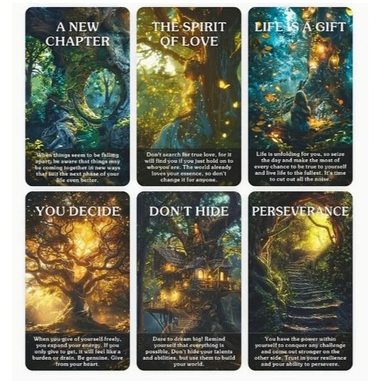 NEW Mystic Forest Oracle Cards – 56-Card Deck with Keywords for Guidance