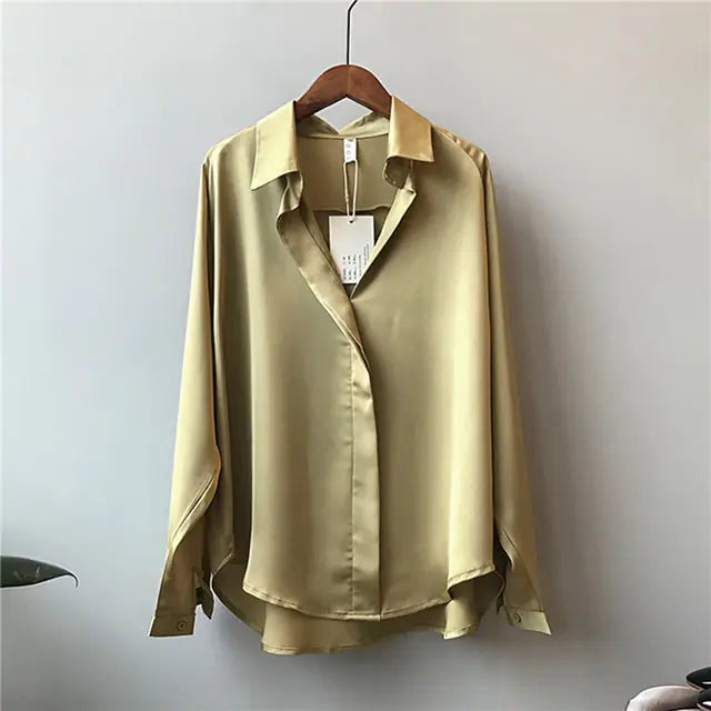 Beautiful Silk Button Front Chic Blouse Elegant 3 Colors New With Tags Women Size S-M-L